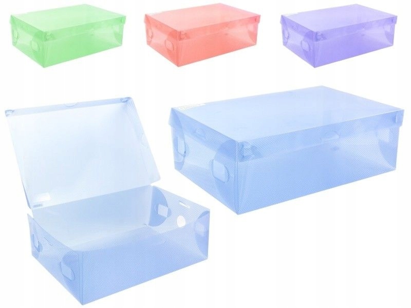 PUDEŁKO NA BUTY PLASTIKOWE PRZEŹROCZYSTE 27x18x9cm