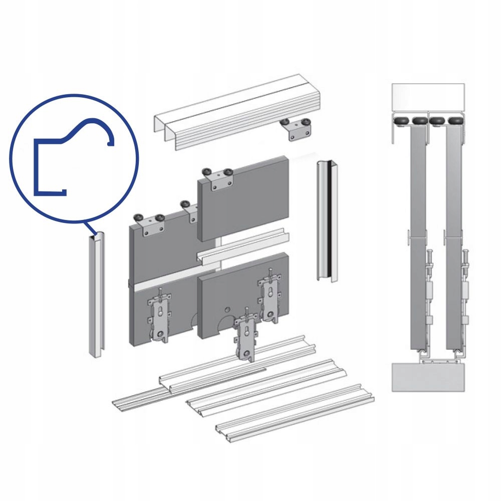 System drzwi przesuwne Bimak Euro 18 Alu 2,0 m/2d