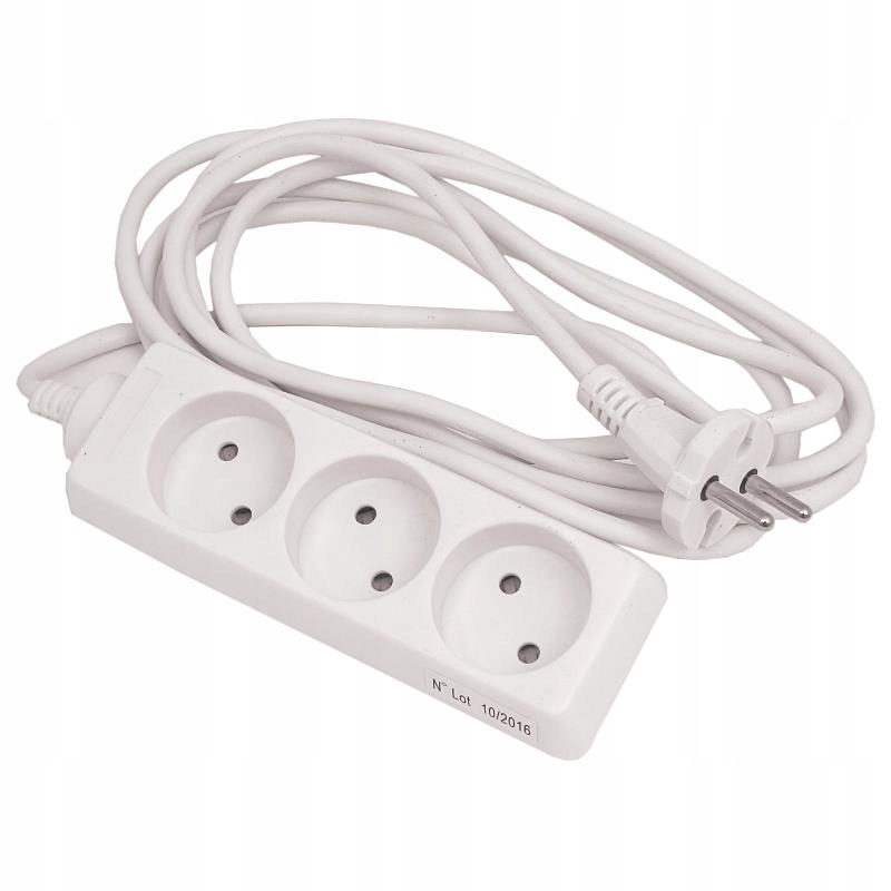

Przedłużacz Listwowy Domowy Kabel 5 m 3 Gniazdek