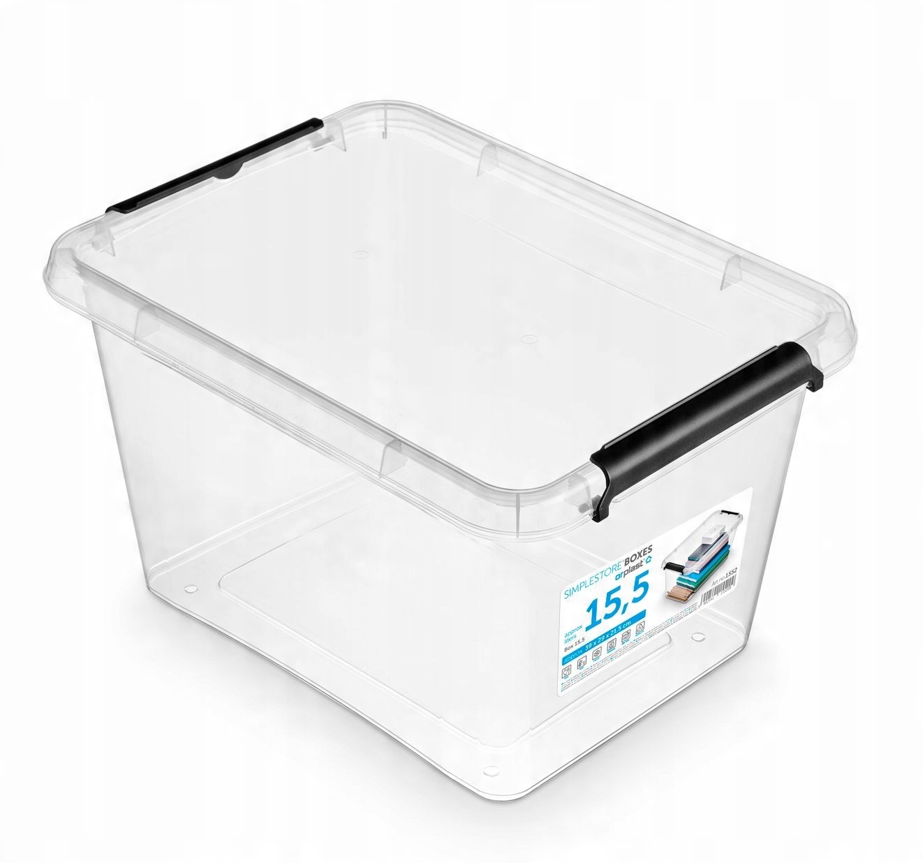 

Pojemnik Pudełko Kosz Z Pokrywą Plastik 15,5L 1552