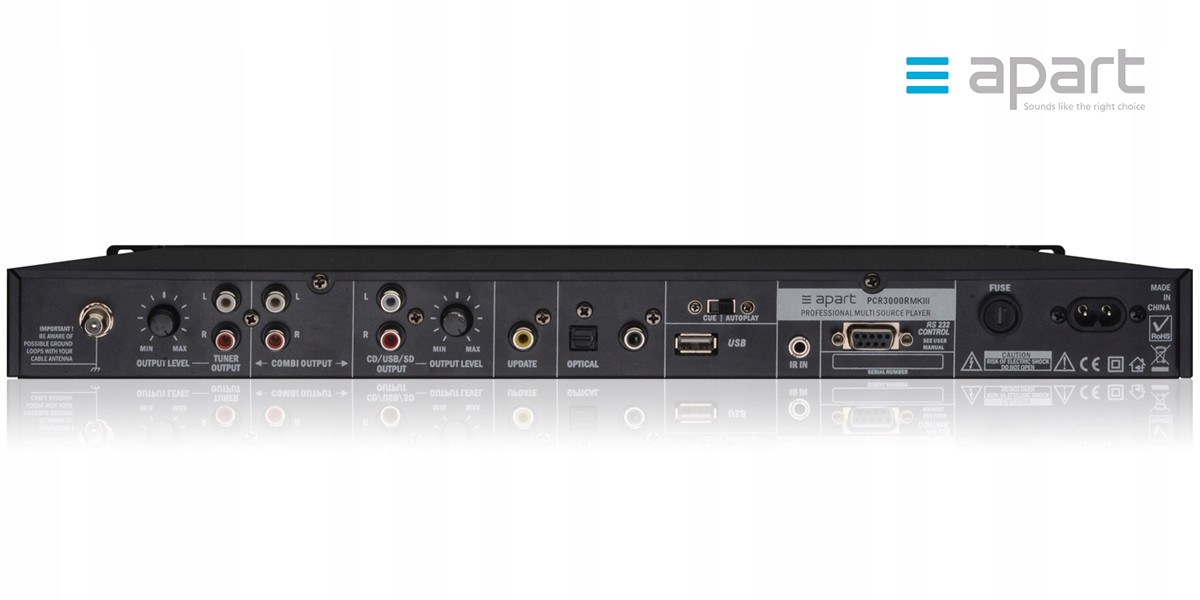 ODTWARZACZ CD DVD MP3 USB FM APART PCR3000RMKIII Marka APart