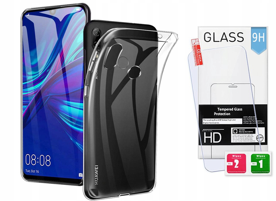

Etui Guma Clear Case Do Huawei Y7 2019 Szkło