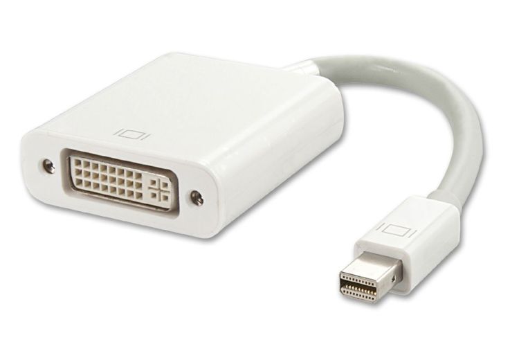 Adapter Mini DisplayPort Datex do DVI Thunderbolt biały