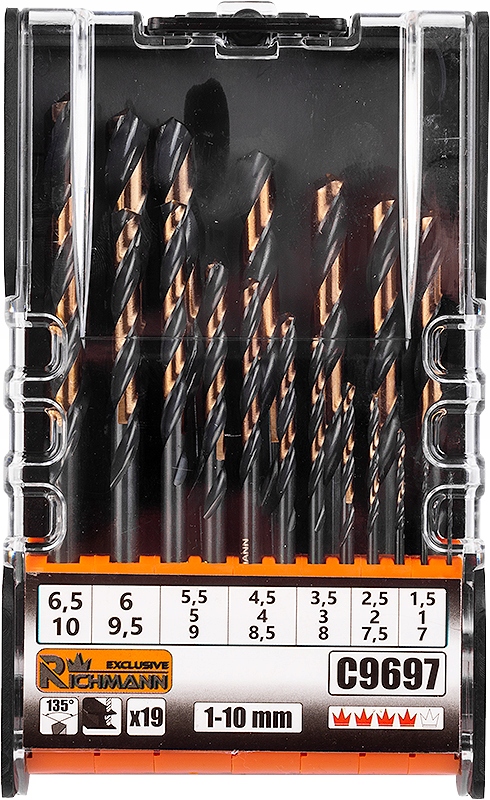 

Zestaw Wierteł Do Metalu 1-10MM Wiertła 19 Szt
