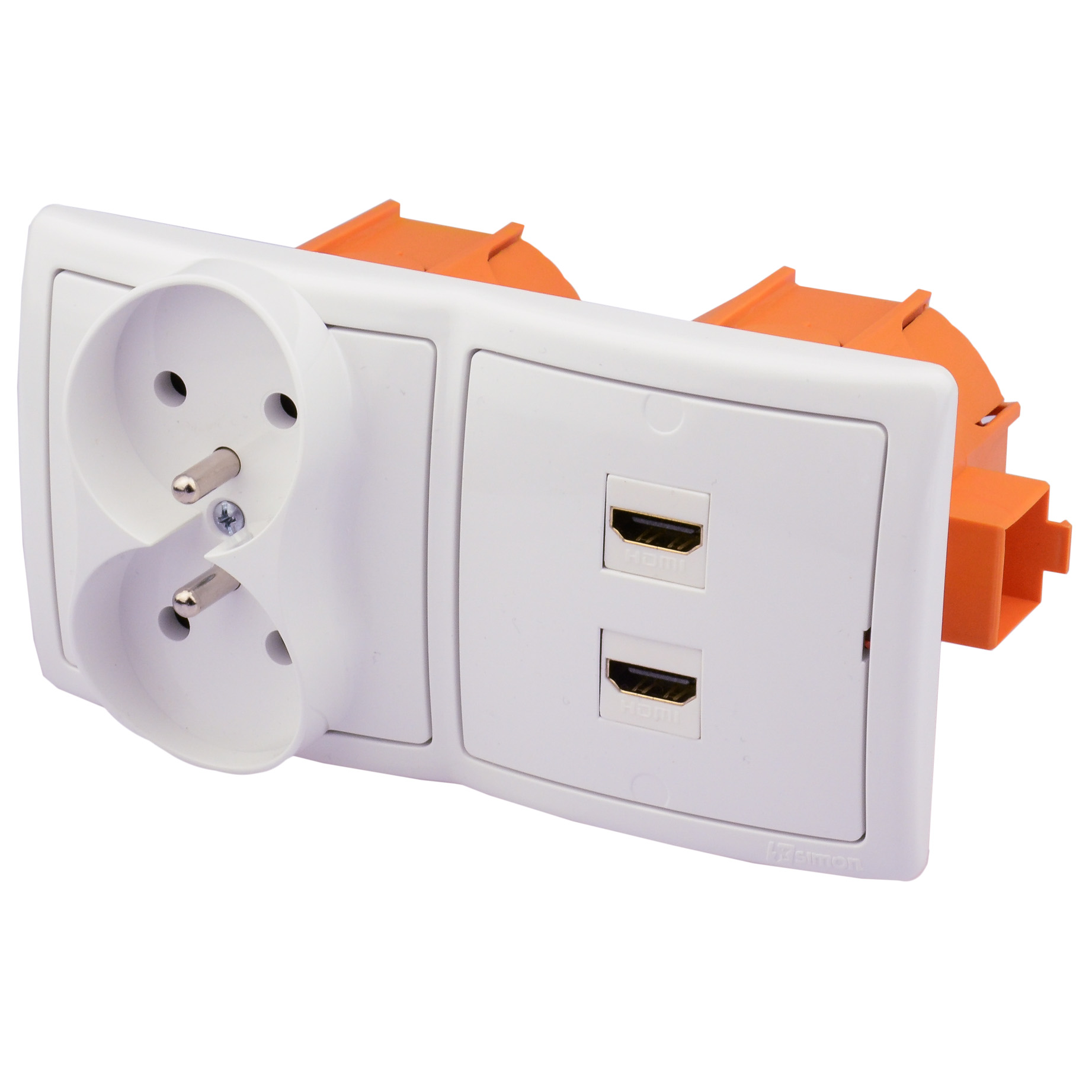 2× Gniazdo HDMI Kontakt Simon 230V 2HDMI białe