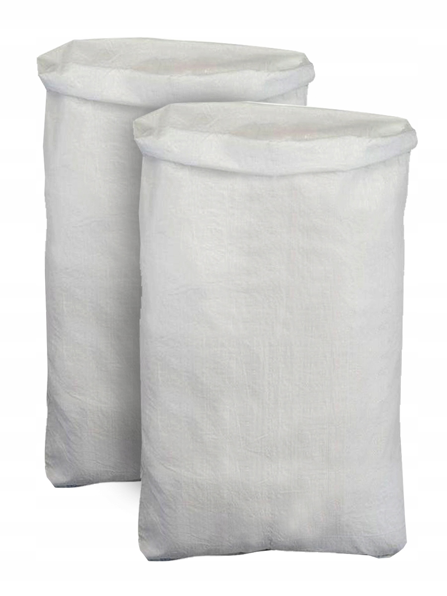 Белый полипропиленовый мешок на хлопьев 65x105см 50 кг