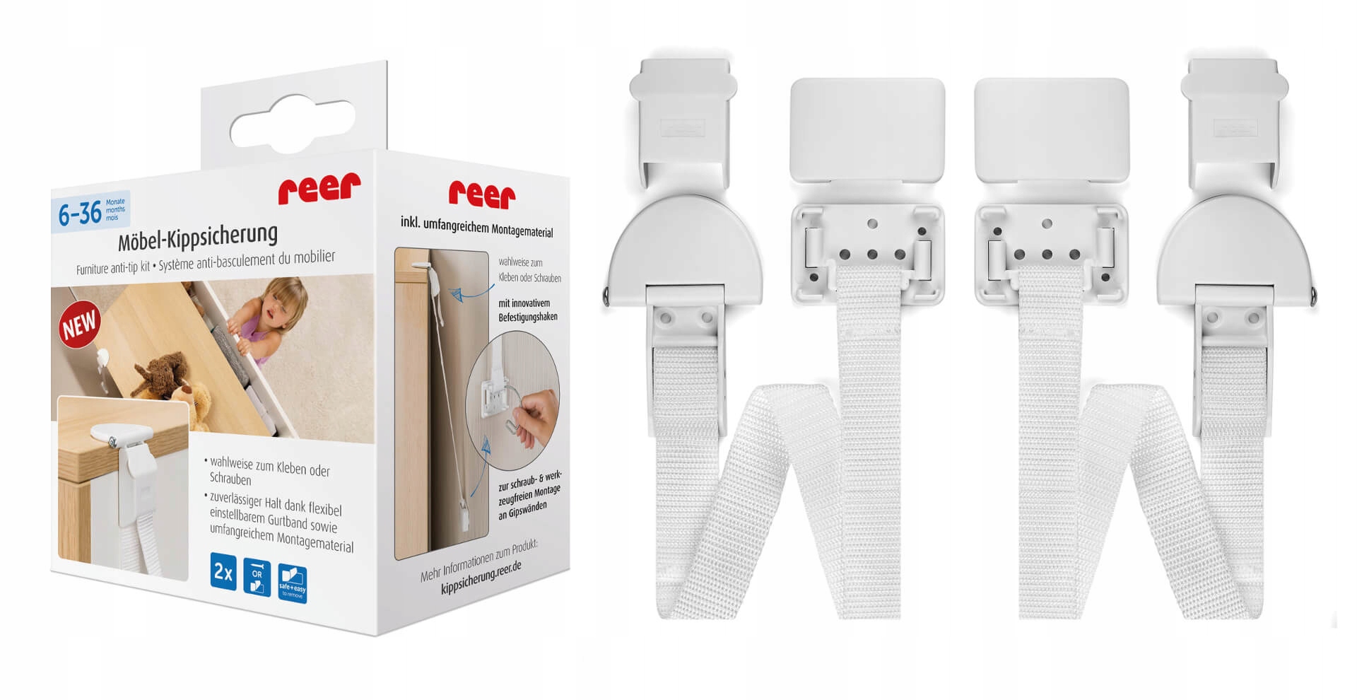 

Reer Anti-Tip Kit zabezpieczenie mebli dla dzieci