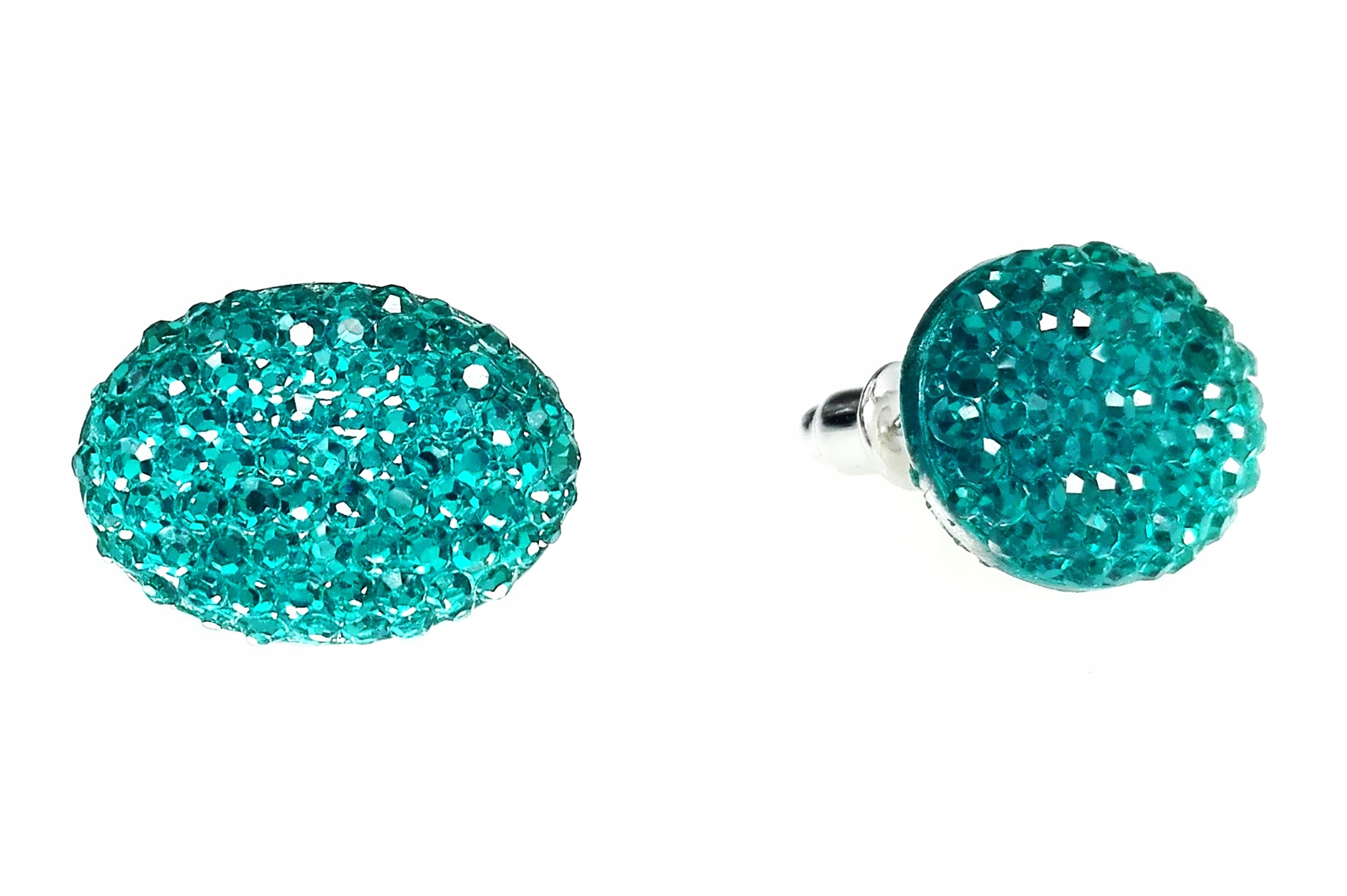 

K172-9 Kolczyki Owale Kryszt. Kol.niebieski