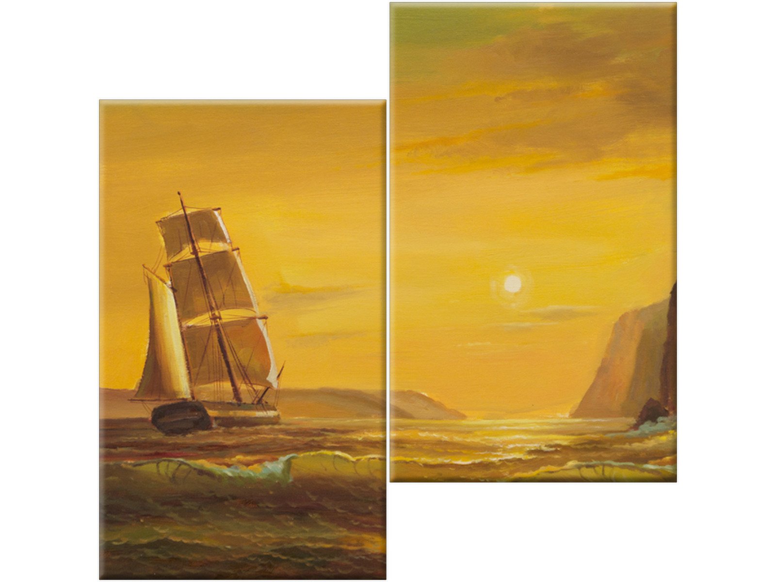 

Okręt Statek Zachód Słońca 60x60 Morze Obraz