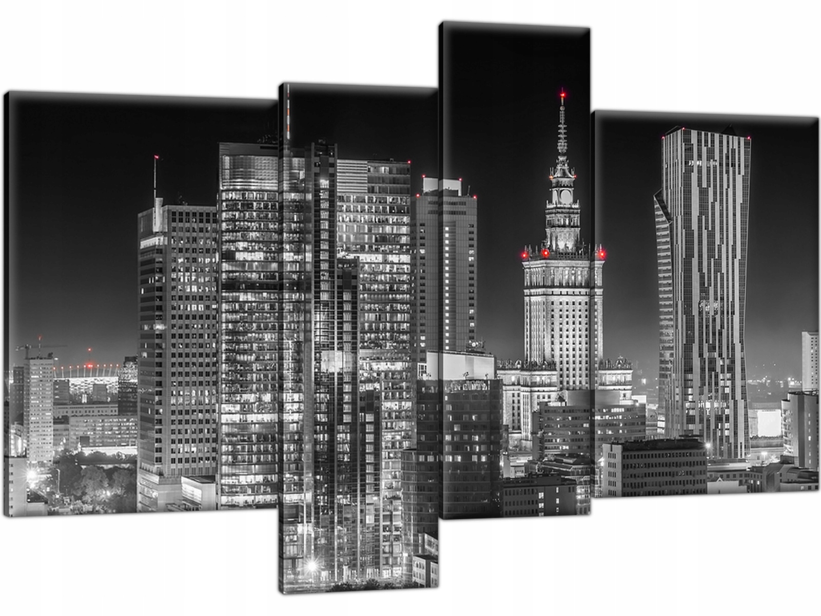 

Warszawa nocą Panorama Miasta 130x85 Obraz Tryptyk
