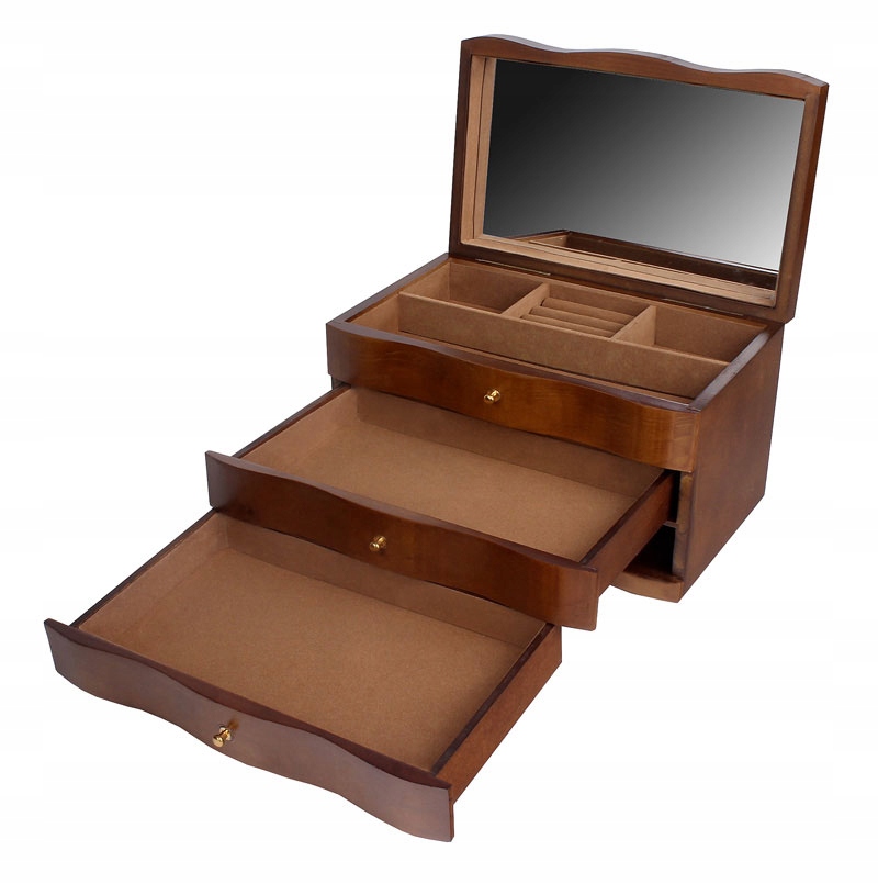 

Szkatułka komoda kuferek na biżuterię brązowa brąz