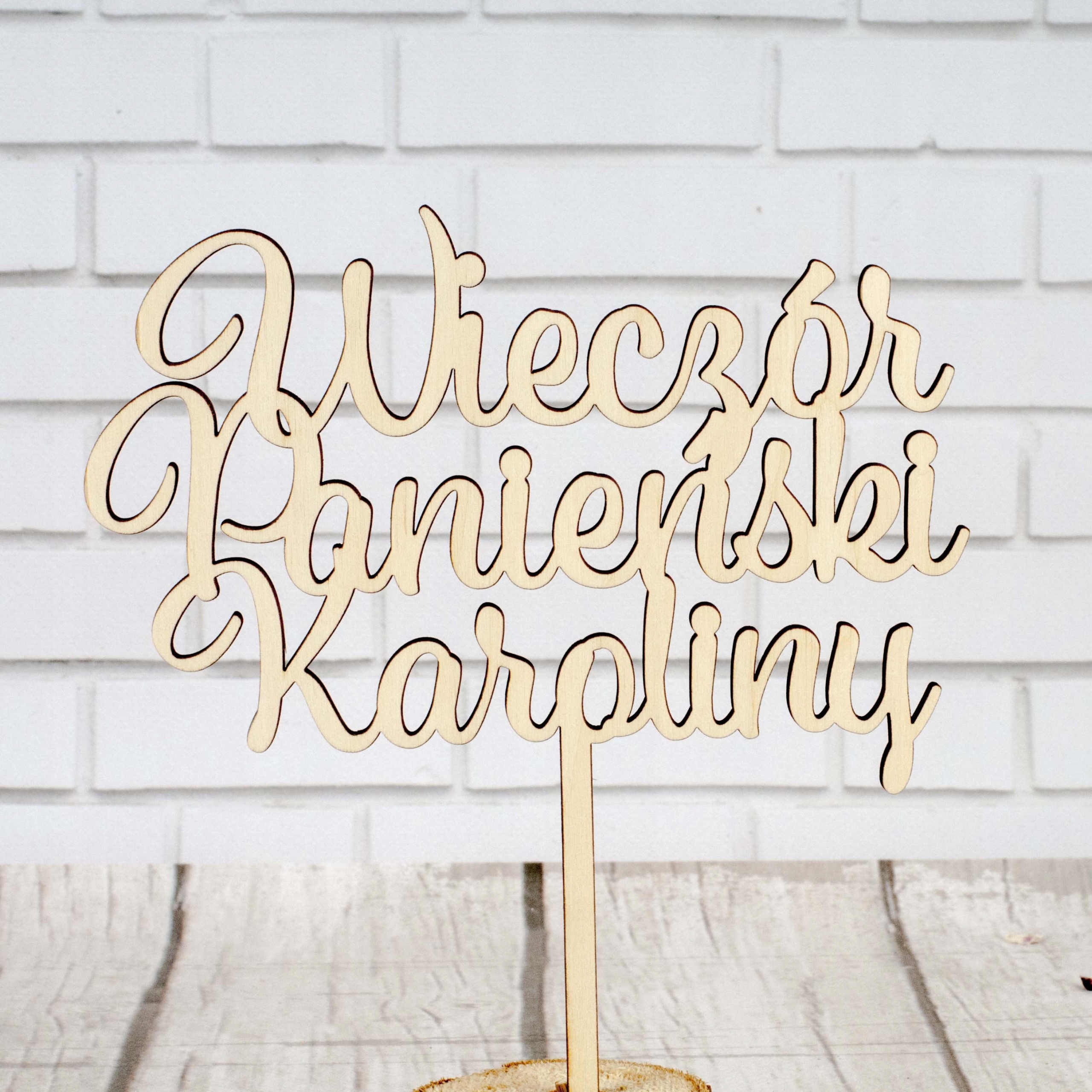 TOPPER DEKORACJA TORT WIECZÓR PANIEŃSKI NAPIS IMIĘ Nazwa handlowa TOPPER WIECZÓR PANIEŃSKI