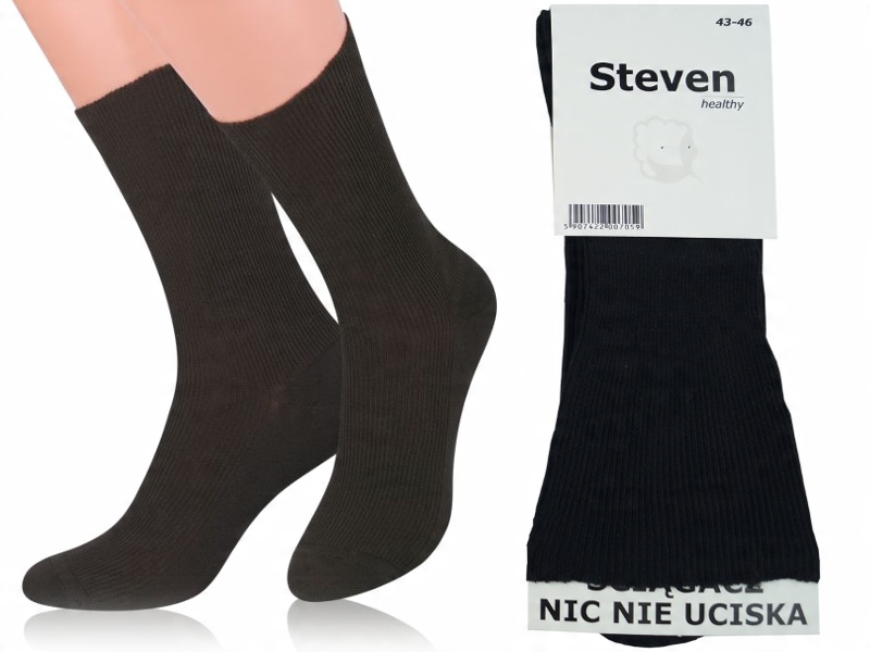 

Bezuciskowe Skarpety Męskie Steven Healthy r35-38