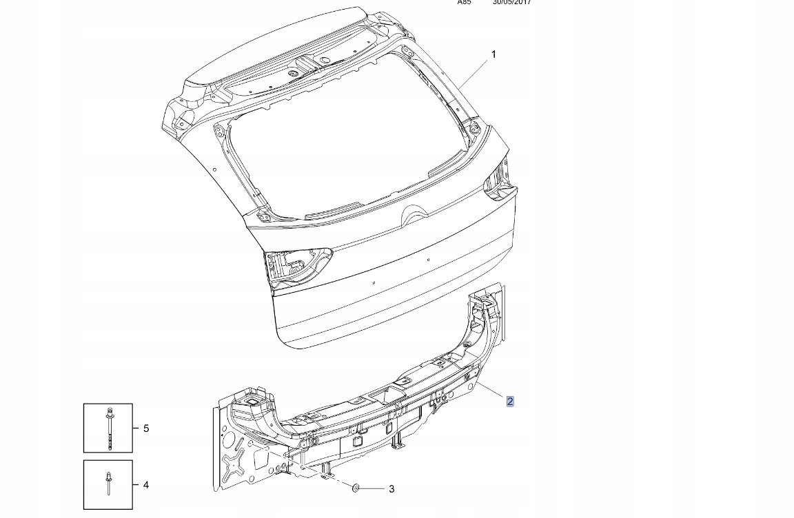 Ściana tylna, pas tylny opel insignia b kombi