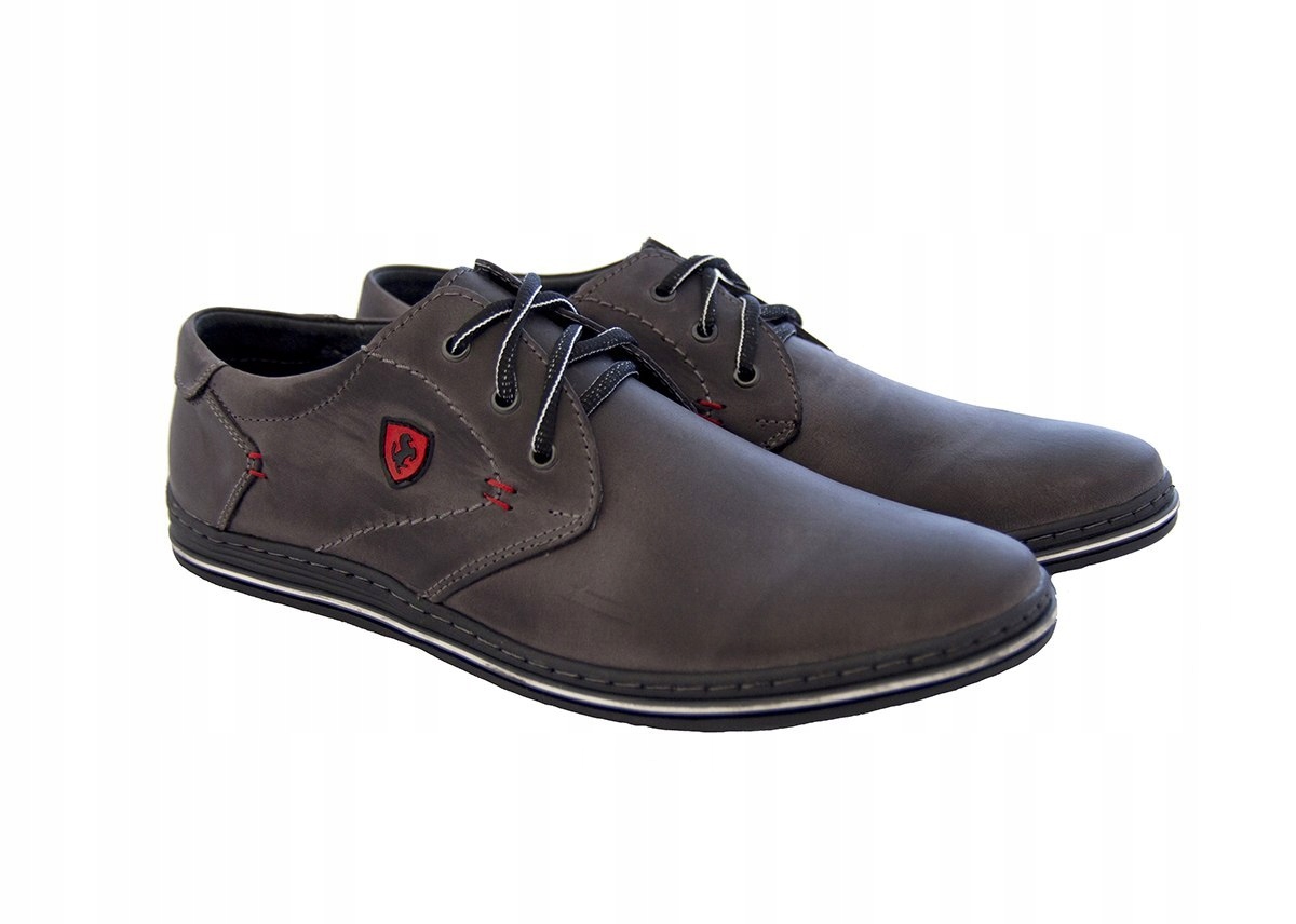 

Hit Buty męskie skóra szare Polbut od dobrebutypl