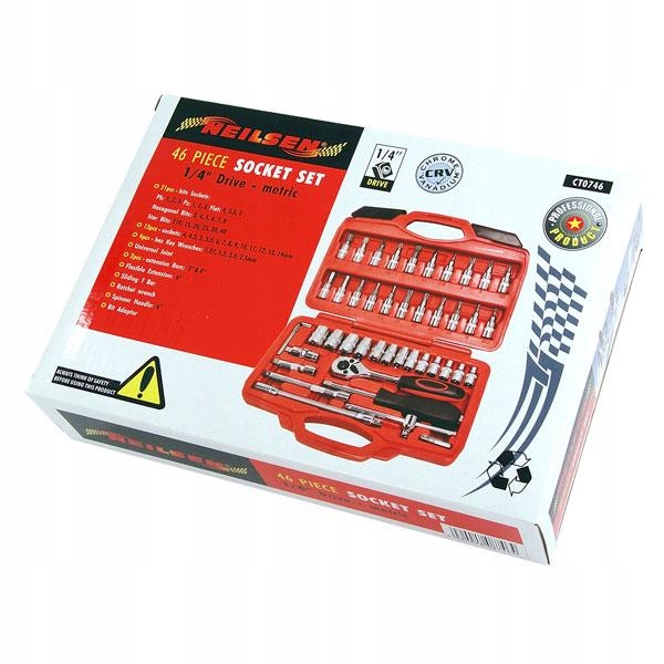 ZESTAW KLUCZY NASADOWYCH 1/4'' 46EL. KLUCZE Kod producenta CT0746