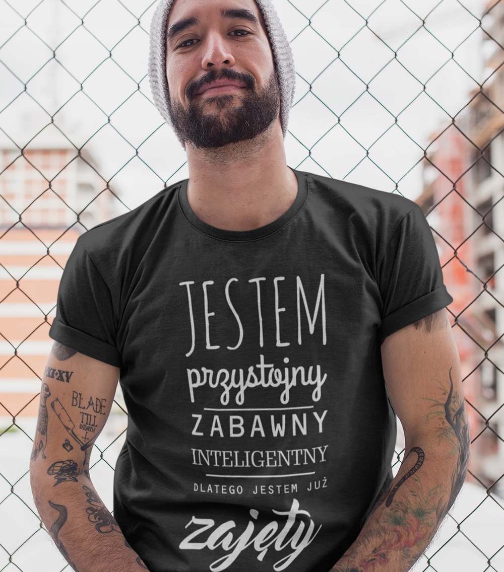 

Koszulka męska Jestem przystojny zabawny prezent