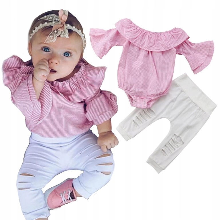 

Komplet body hiszpanka legginsy dziury perełki 68