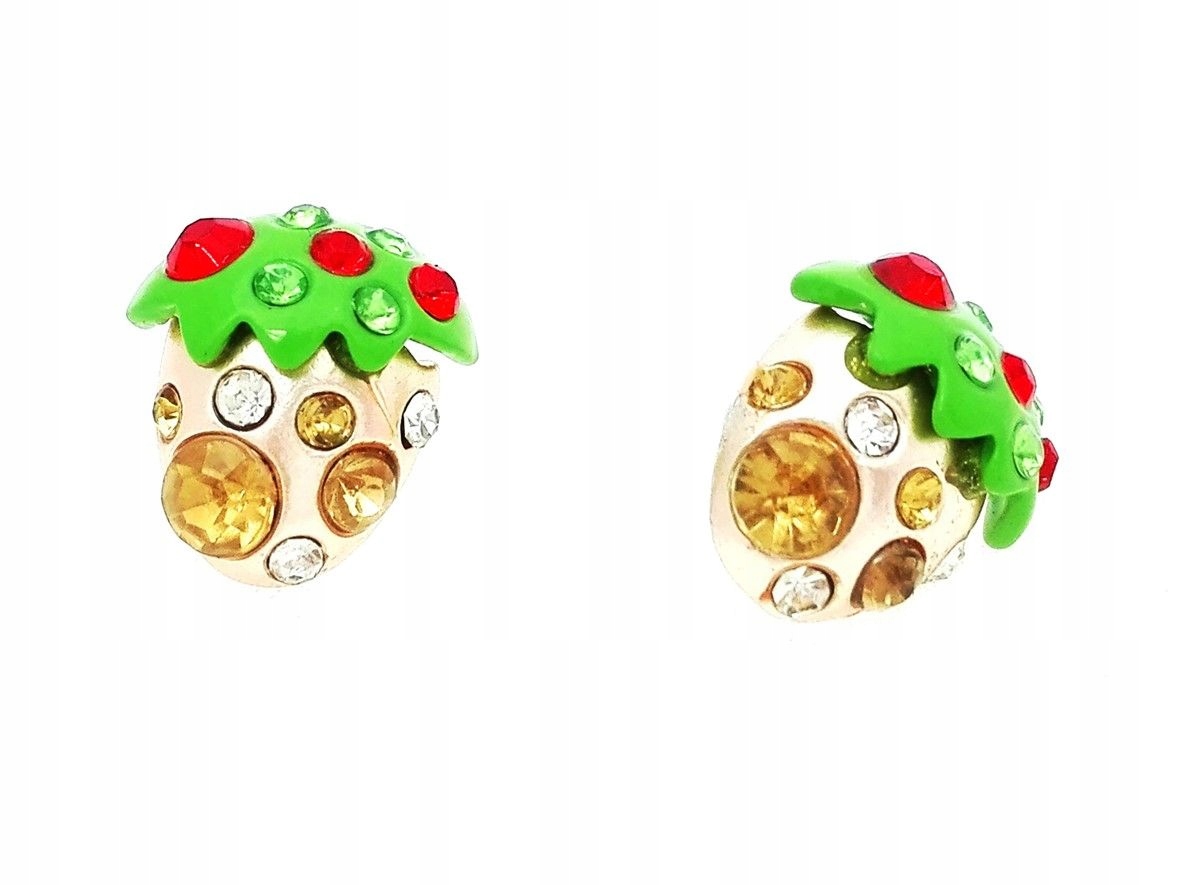 

Kolczyki truskawki z kryształkami