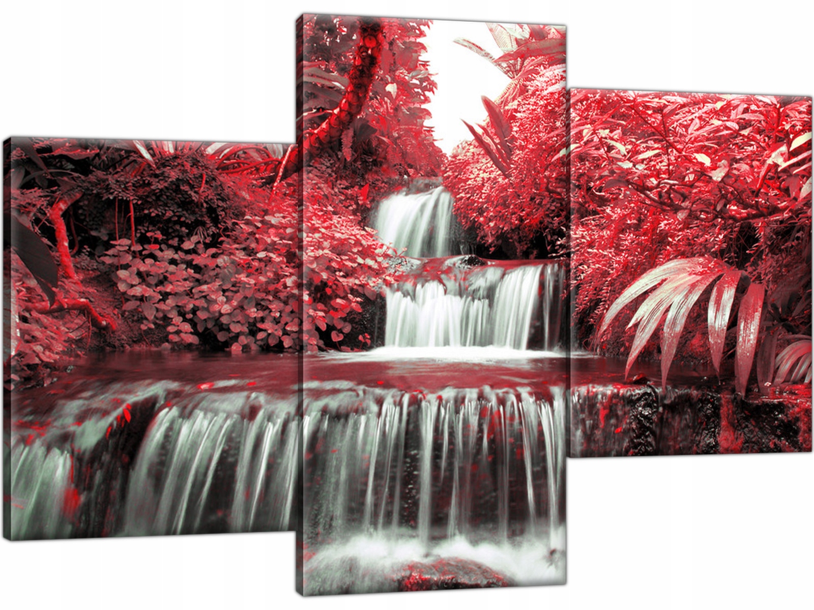 

Nowoczesny obraz pejzaż 90x60 Wodospad Tryptyk