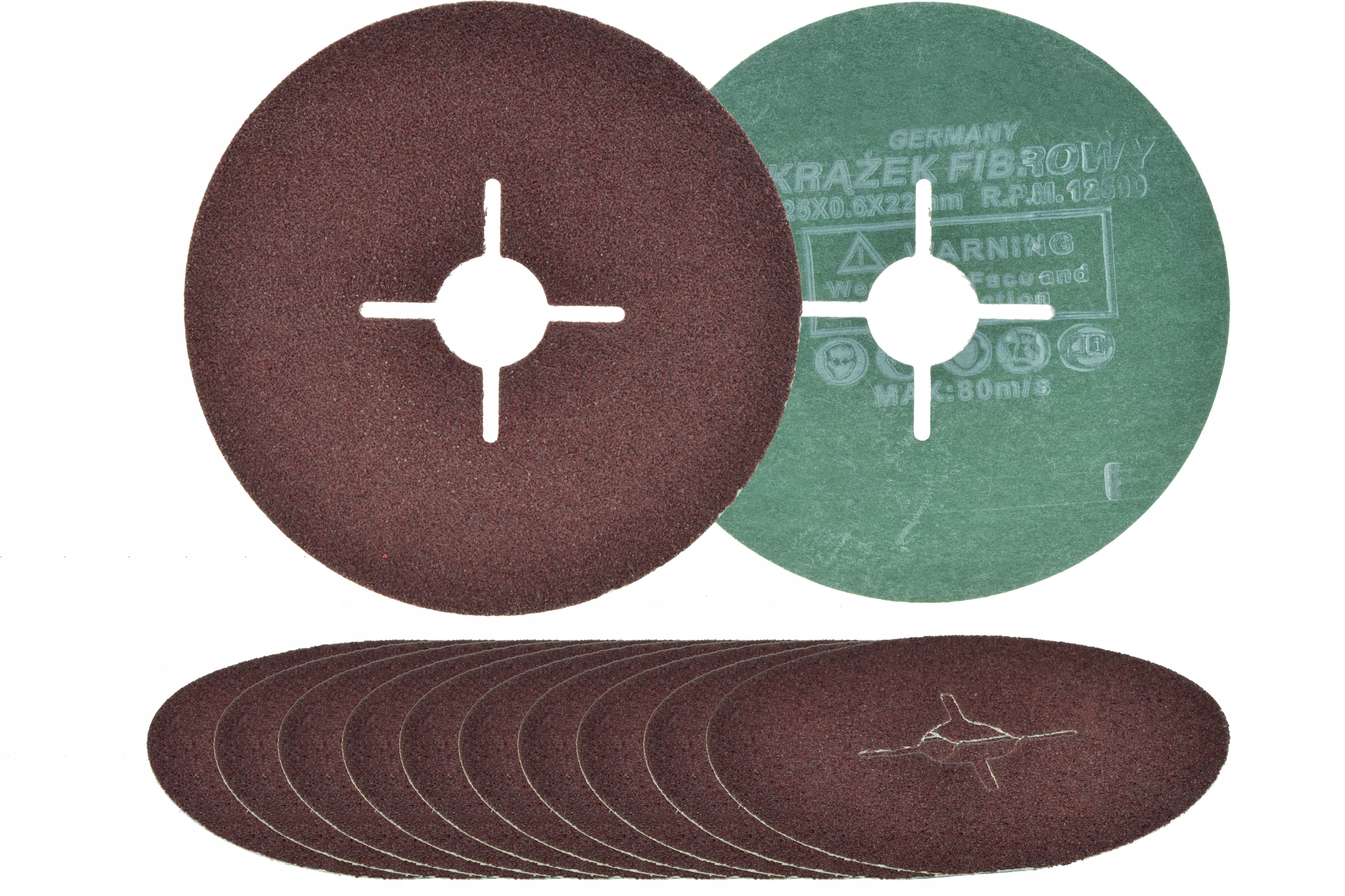 

Krążek dysk fibrowy fibra ścierny 125mm #80 10szt
