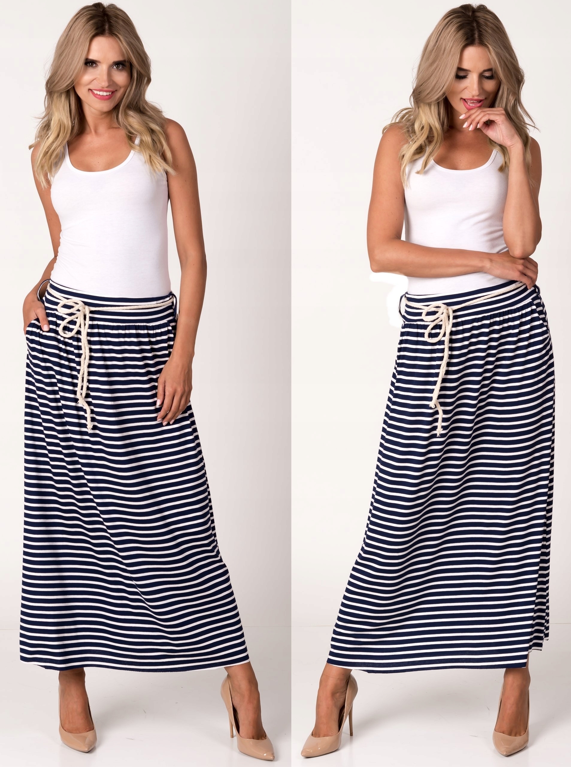 WŁOSKA MAXI DŁUGA SPÓDNICA Z KIESZENIAMI - KOLORY Płeć kobieta