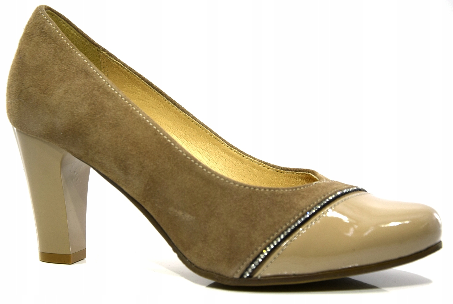 Dámské Polobotky Pohodlné Lodičky Béžové 1211 VEL.37