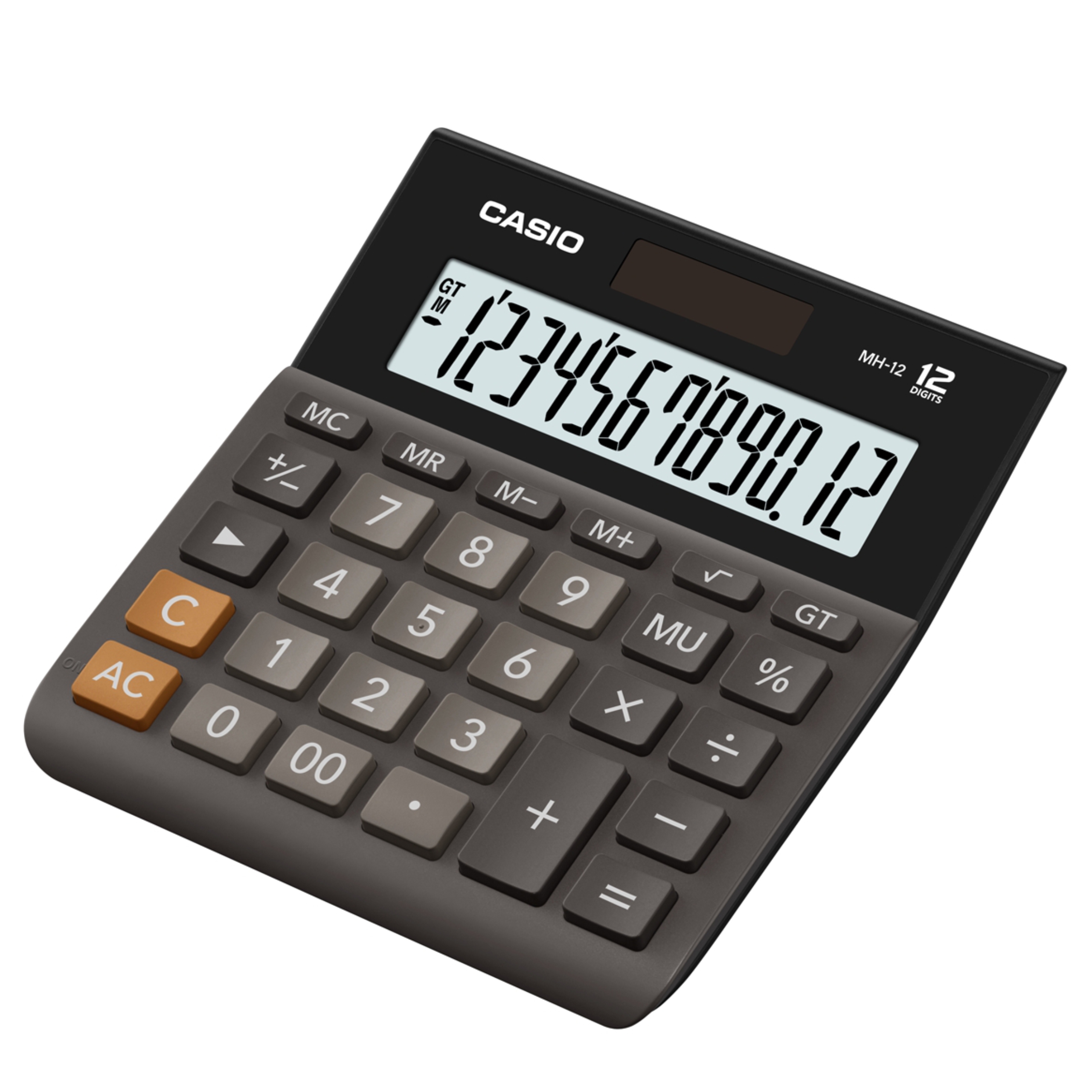 КАЛЬКУЛЯТОР ДЛЯ ОФИСА И ШКОЛЫ CASIO MH-12BK-S 12 ПУНКТОВ ПАМЯТИ ПРОЦЕНТОВ