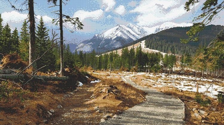 Kanva s potiskem Horskou stezkou