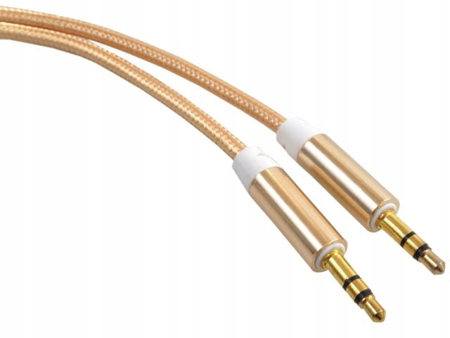 

Kabel przewód Aux Jack 3,5 - Jack 3,5 Złoty 1m