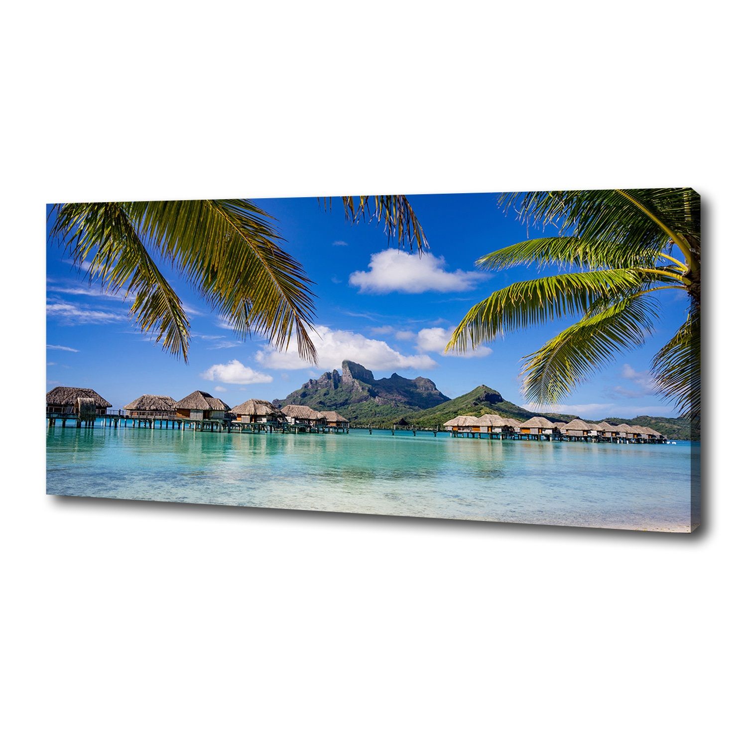 

Foto obraz na płótnie Palmy na Bora Bora 125x50 cm