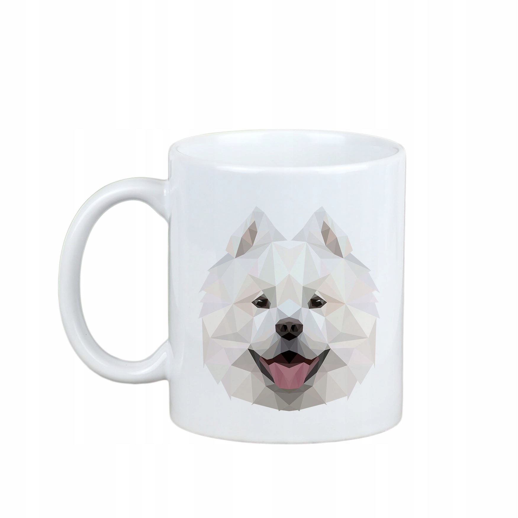 

Samojed Kubek z napisem, geometryczny pies