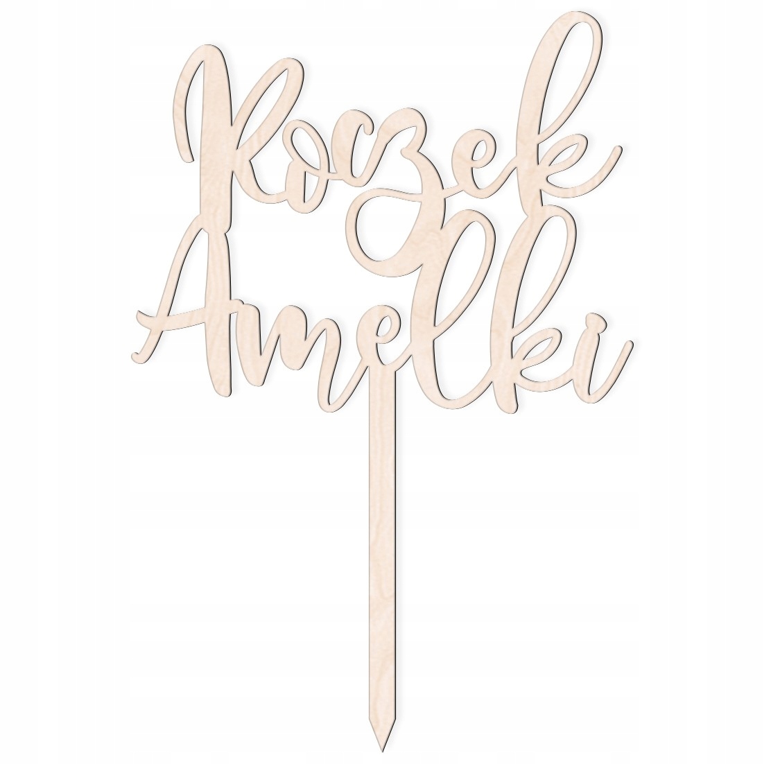 TOPPER NA PIERWSZE URODZINY TORT ROCZEK 1 LITERY Kolor beżowy