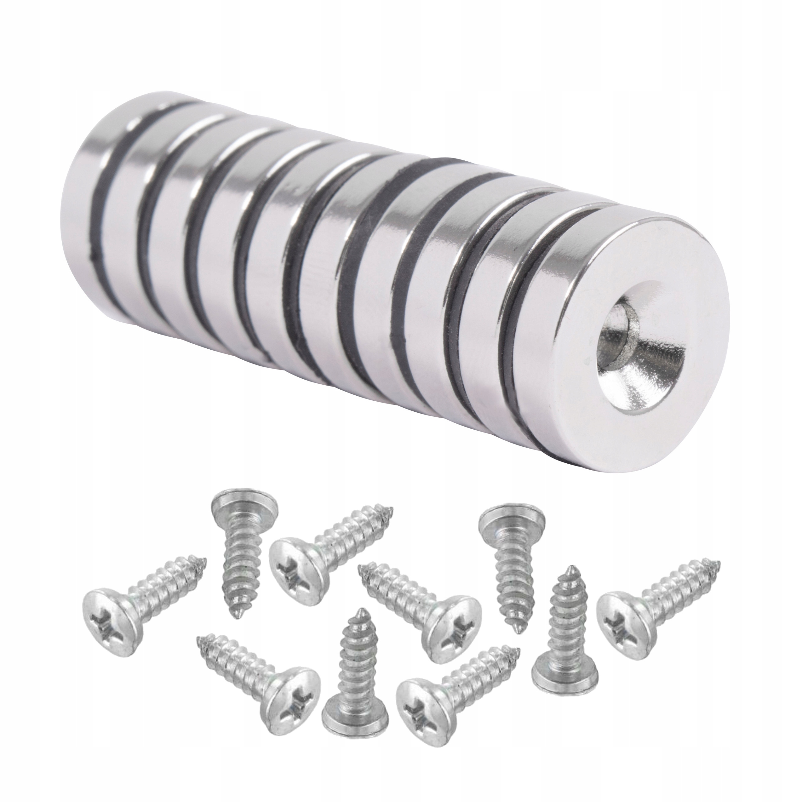 НЕОДИМОВЫЙ МАГНИТ 14x3 мм откр.7/3,5 ПОД ВИНТ 10шт