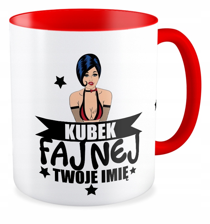 KUBEK czerwony prezent dla KOBIETY NIEJ + IMIĘ