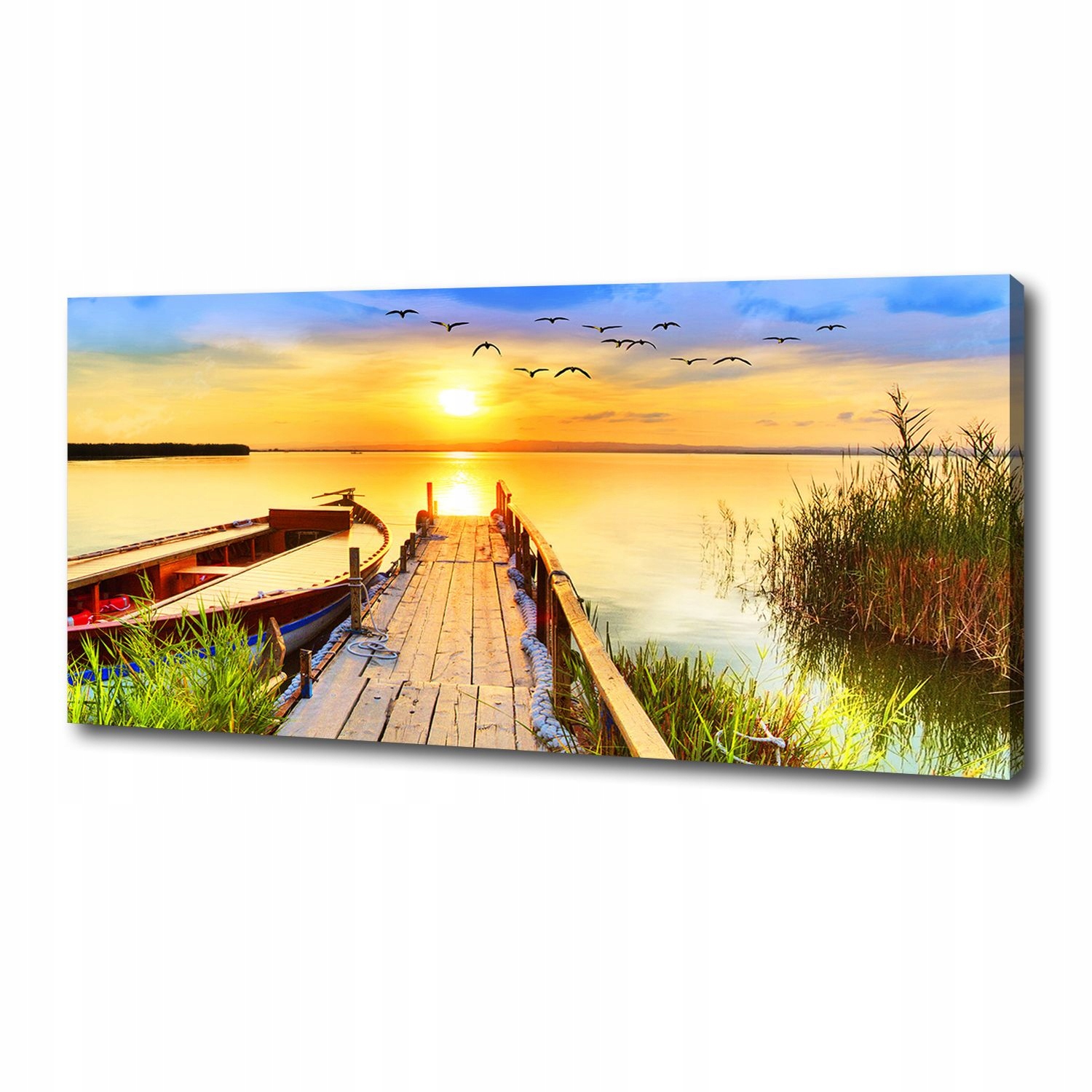 

Foto obraz duży na płótnie Łódka i molo 125x50 cm