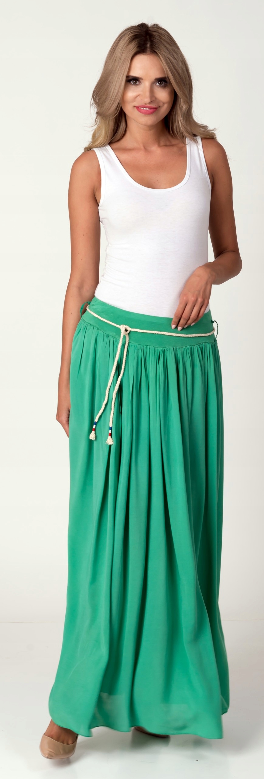 MAXI DŁUGA SPÓDNICA damska ZIELEŃ Długość maxi