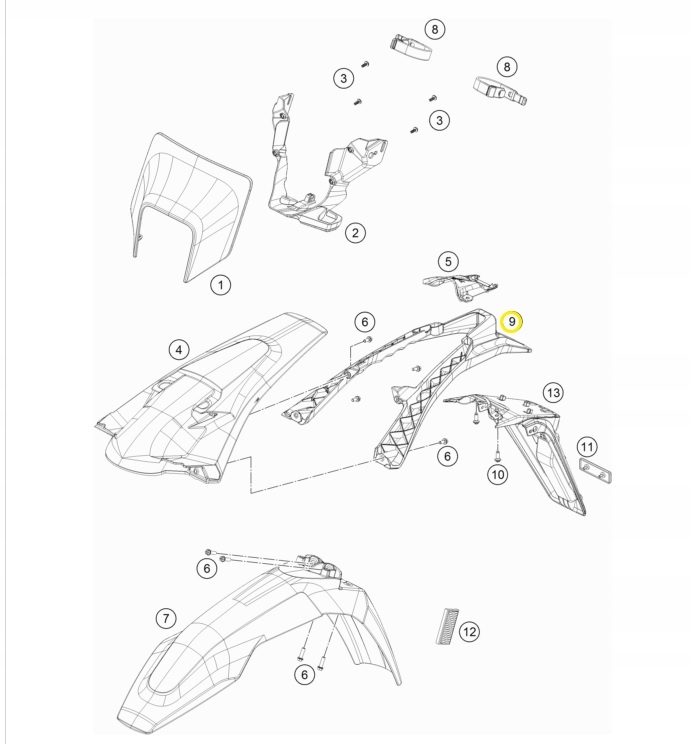 

Tylny Plastik Husqvarna