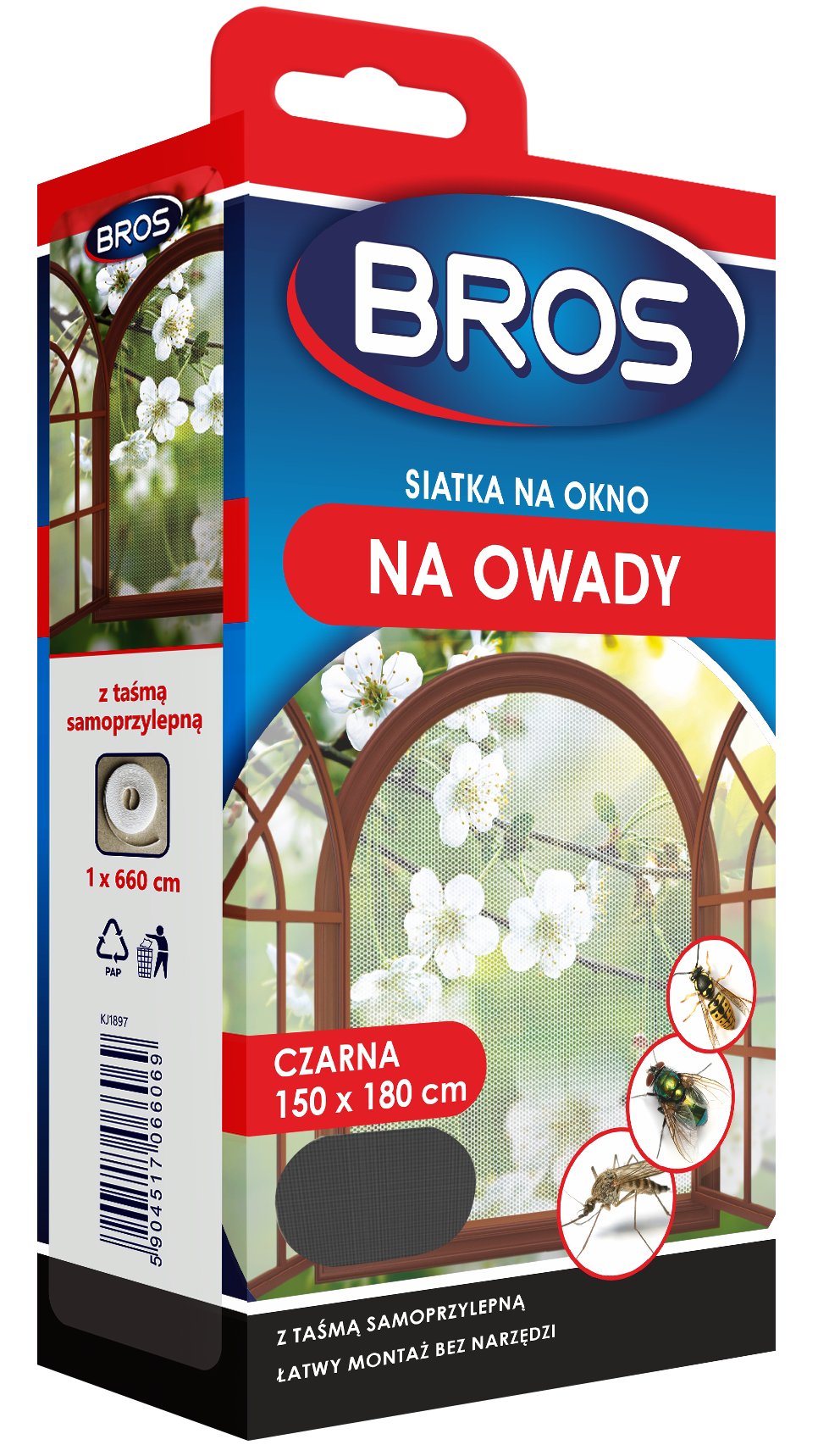 

Moskitiera siatka na okno Bros 150*180cm czarna