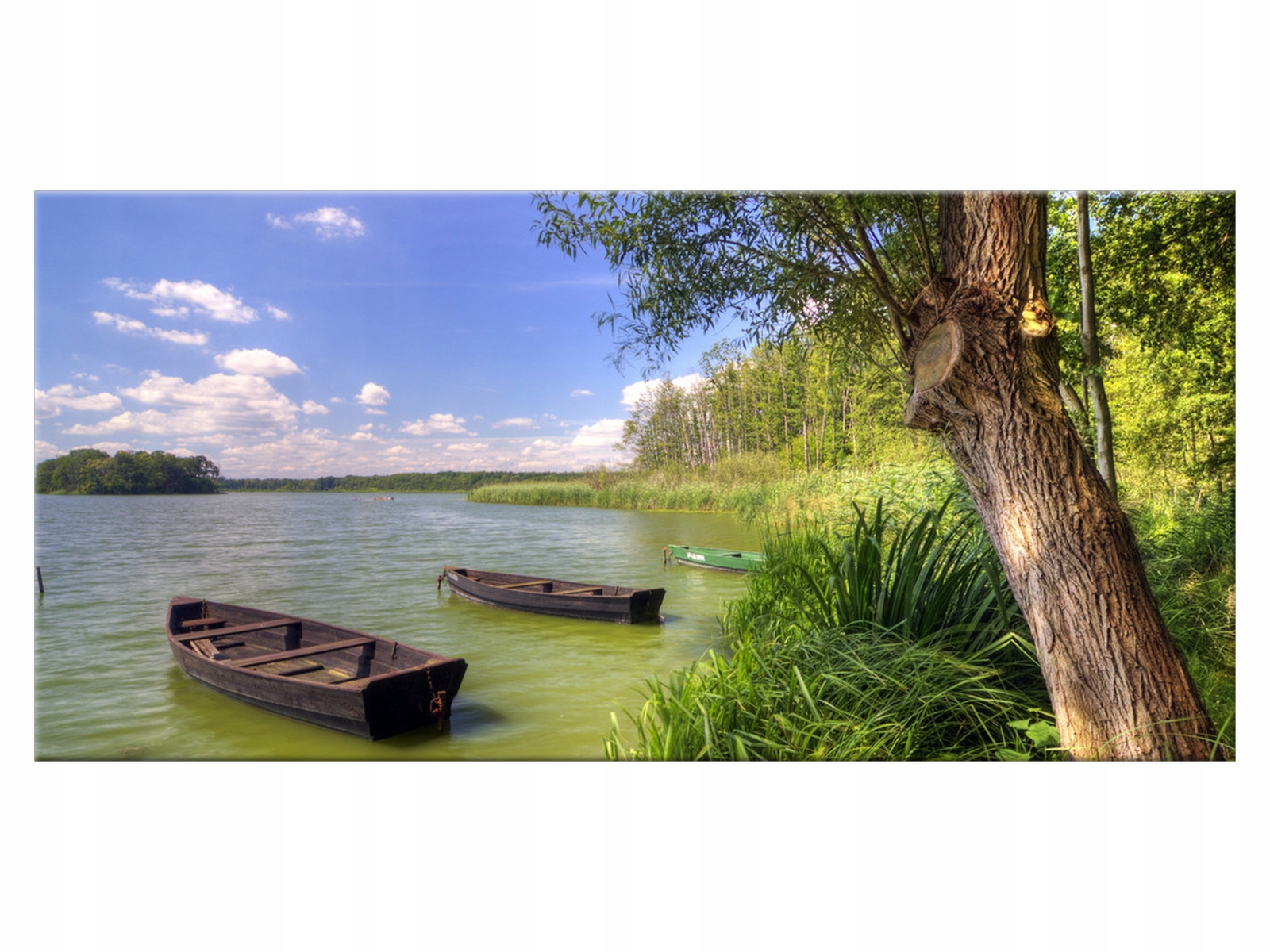 

Obraz Pejzaż Łódki Jezioro 115x55 Miasto do salonu