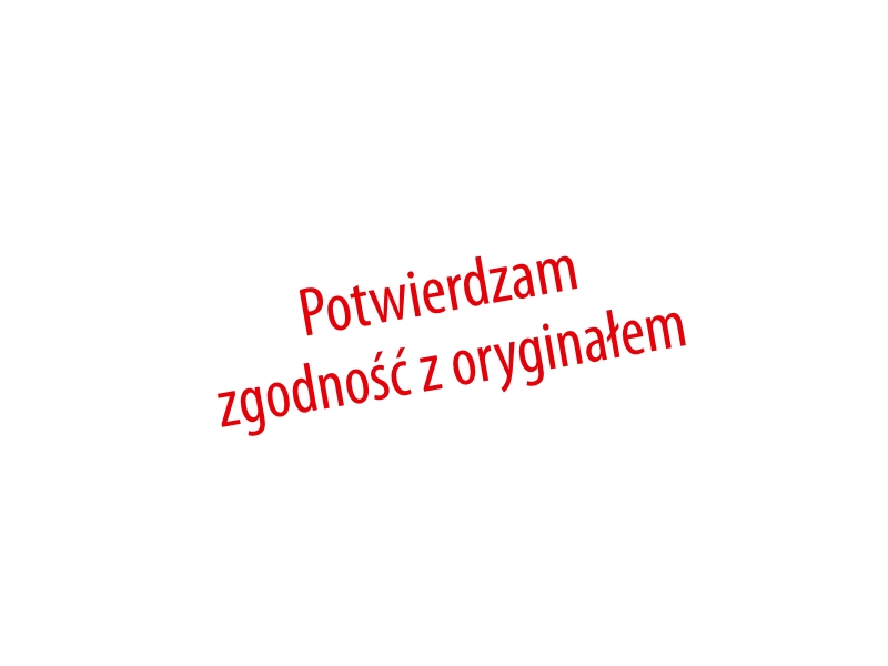 

Pieczątka Potwierdzam Zgodność Z Oryginałem