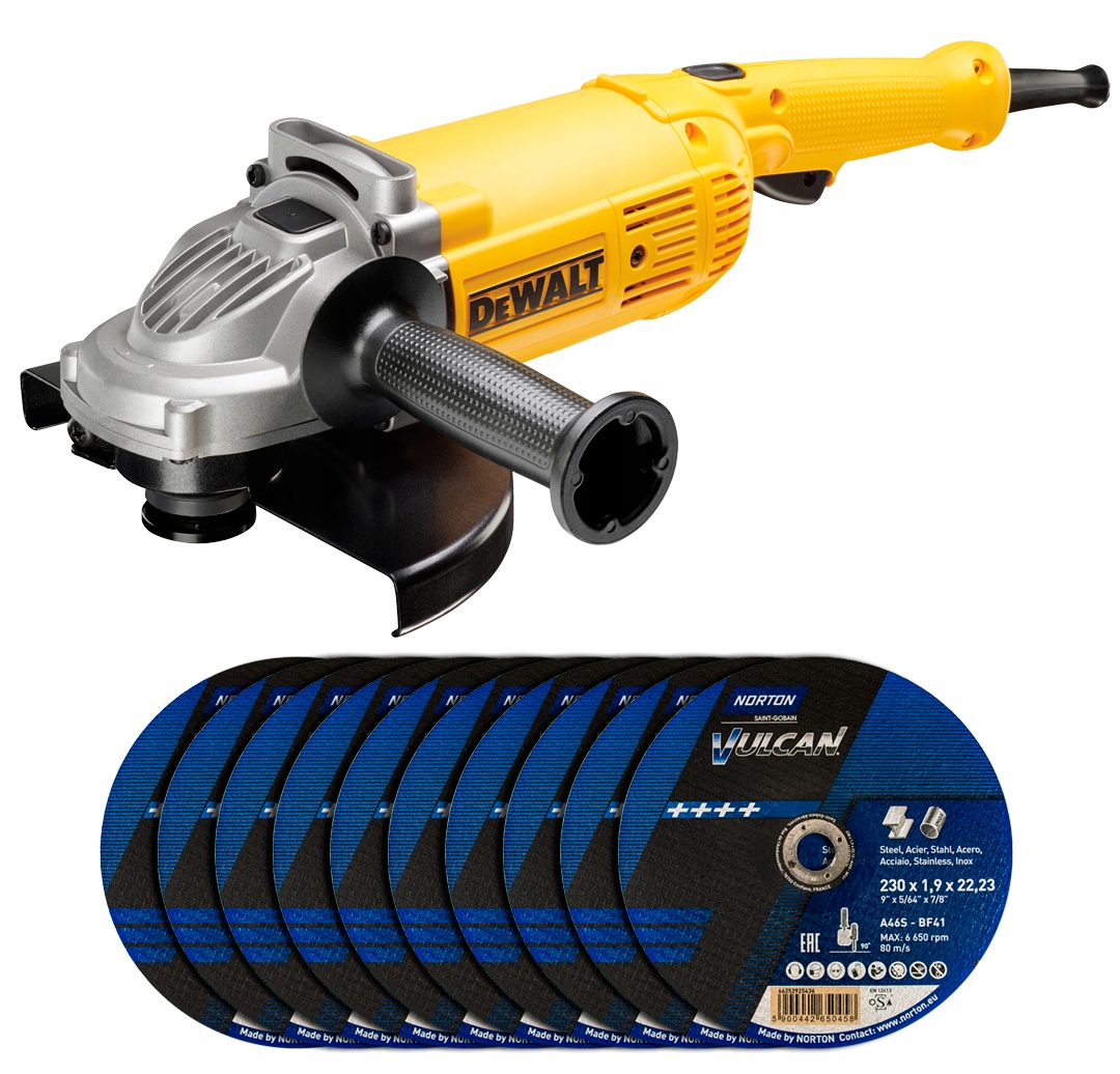 DWE492 DeWALT szlifierka 230mm 2200W +10szt Norton