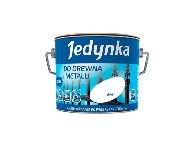 Jedynka olejová ftalová farba na drevo, kov, betón, 10 l, biely lesk