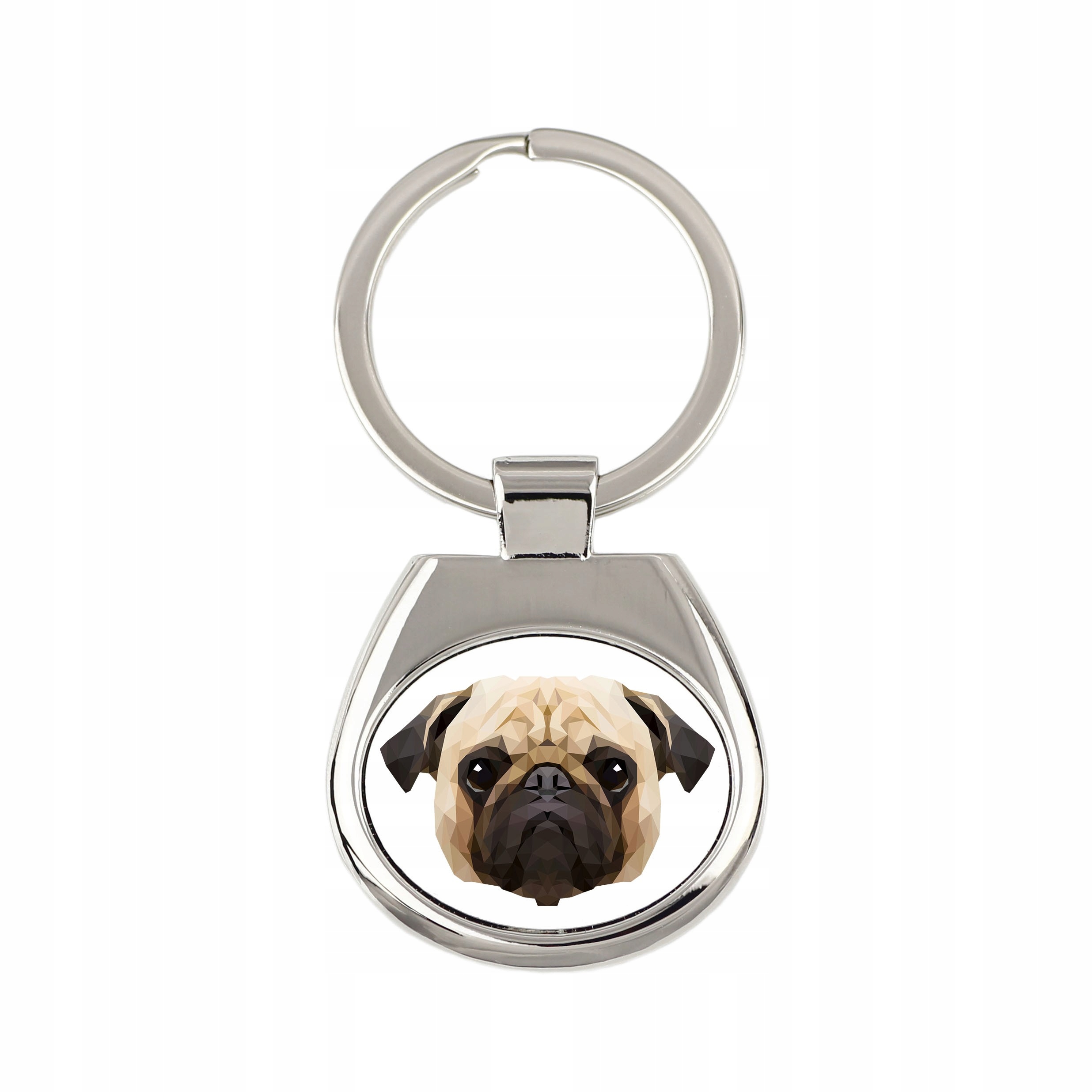 

Mops Pug pies geometryczny Brelok Breloczek metal