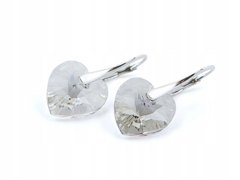 

Srebrne Kolczyki 925 z kr. Swarovski Serca 14 Ssha