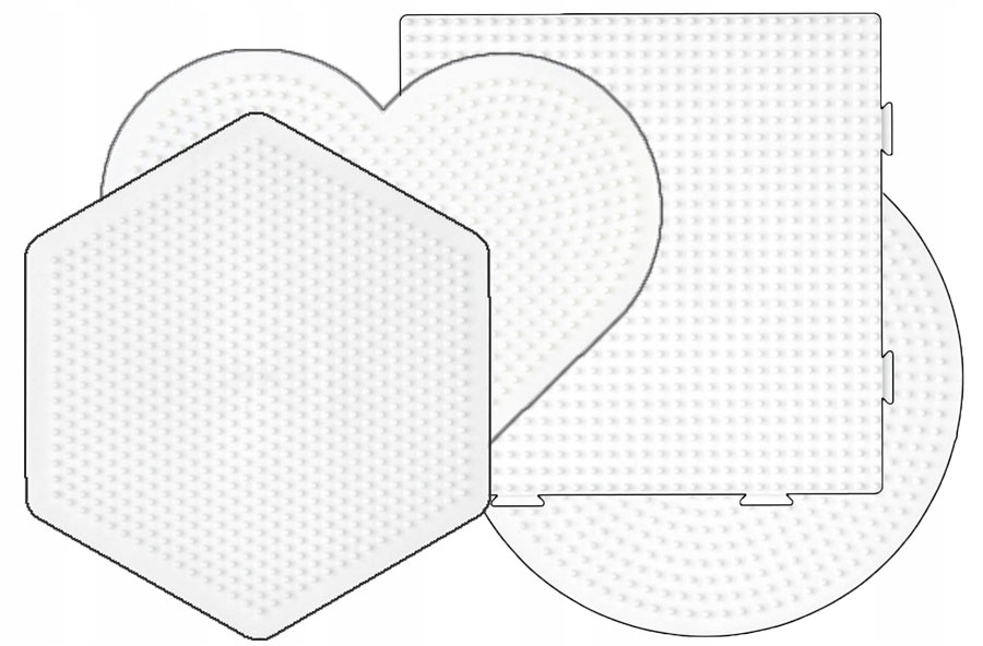 Podkładki 4 duże serce koło kwadrat ... Hama Midi