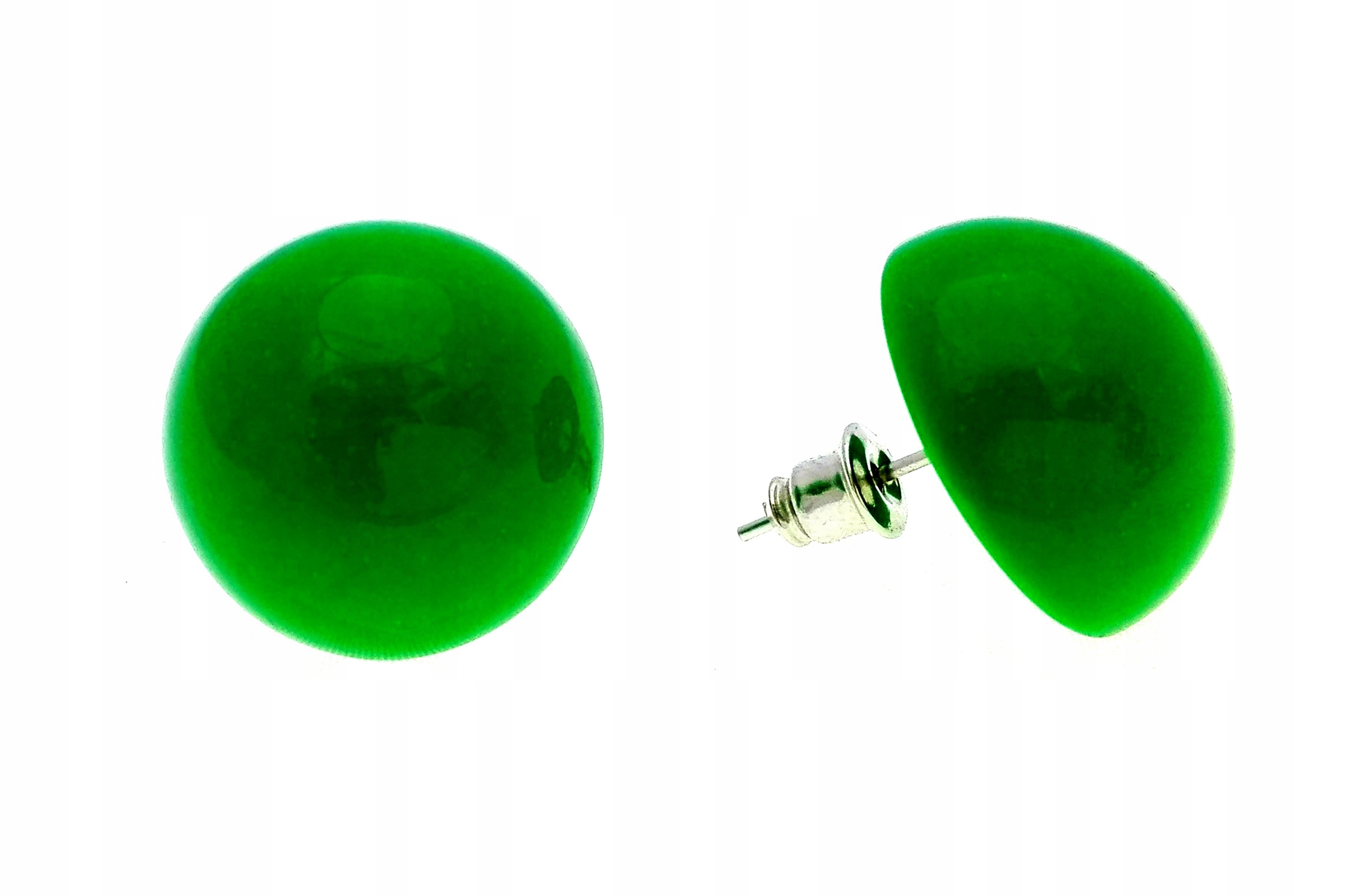 

K026-10 Kolczyki Półkule 18mm Kolor Ciemnozielony