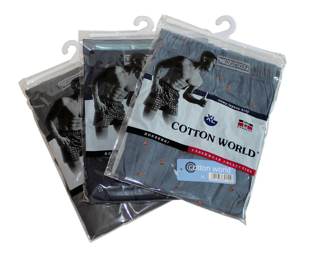 BOKSERKI LUŹNE 100% BAWEŁNA L COTTON WORLD Rozmiar L