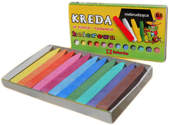 

Kreda kolorowa Do Tablic tablica 12 SZTniebrudząca