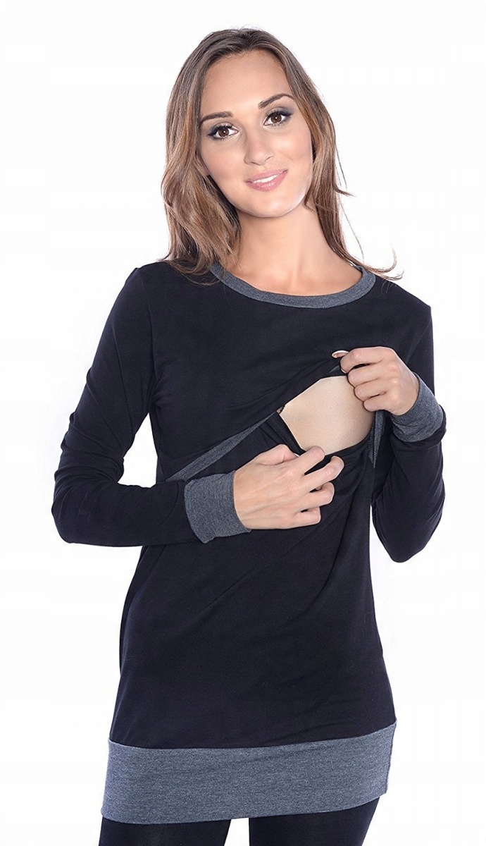 

Bluzka ciążowa i do karmienia Mandy czarna XXXL